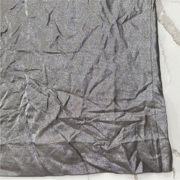 J Crew | Women’s Silver Halter Sleeveless Silk Pleated Blouse Top Size 6 - Picture 12 of 12